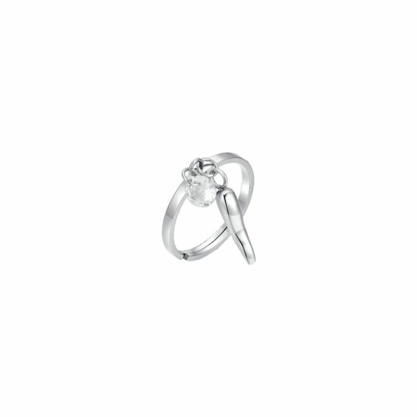 ANELLO DONNA IN ACCIAIO CORNO E ZIRCONE