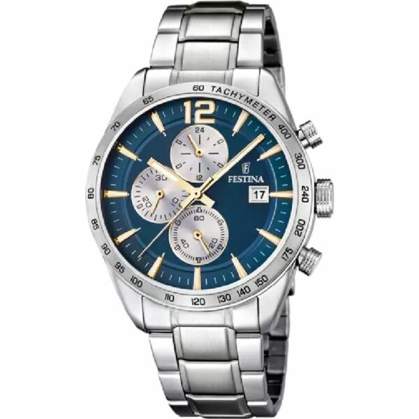 OROLOGIO FESTINA F16759/7 BLU CINTURINO IN ACCIAIO, UOMO