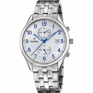 OROLOGIO FESTINA TIMELESS CHRONOGRAPH F6854/A BLANCO CINGHIA ACCIAIO INOSSIDABILE 316L, UOMO