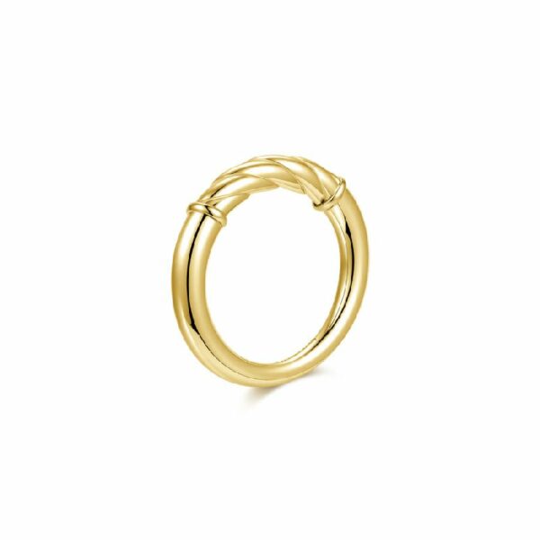 Anello AMY in acciaio 316L, finitura pvd colore oro